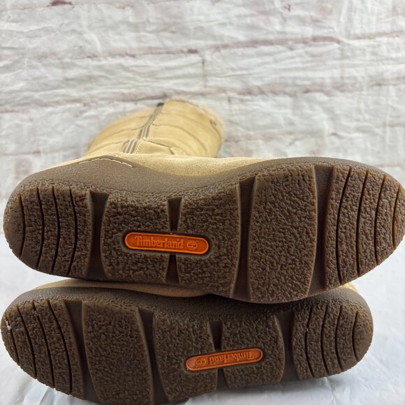 Timberland Women's 8.5 Beige Suede Insulated Tall Waterproof Winter Boots - Picture 15 of 15